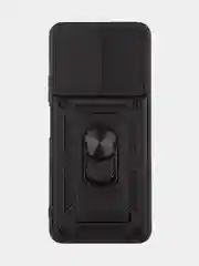 Черный чехол для Tecno Camon 19 Neo, противоударный, КАРТОФАН, пластиковый, с магнитом и кольцом