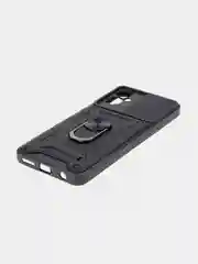 Черный чехол для Tecno Camon 19 Neo, противоударный, КАРТОФАН, пластиковый, с магнитом и кольцом