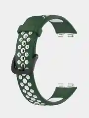 Зеленый двухцветный ремешок для Huawei Band 8, Huawei Band 9 силиконовый