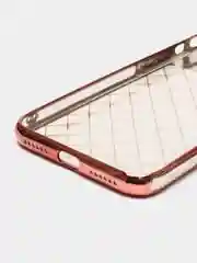 Красный силиконовый чехол на Apple iPhone X / Xs прозрачный с узорами