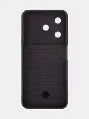 Черный чехол для Tecno Spark 10 10C противоударный КАРТОФАН пластиковый с магнитом-кольцом шторка