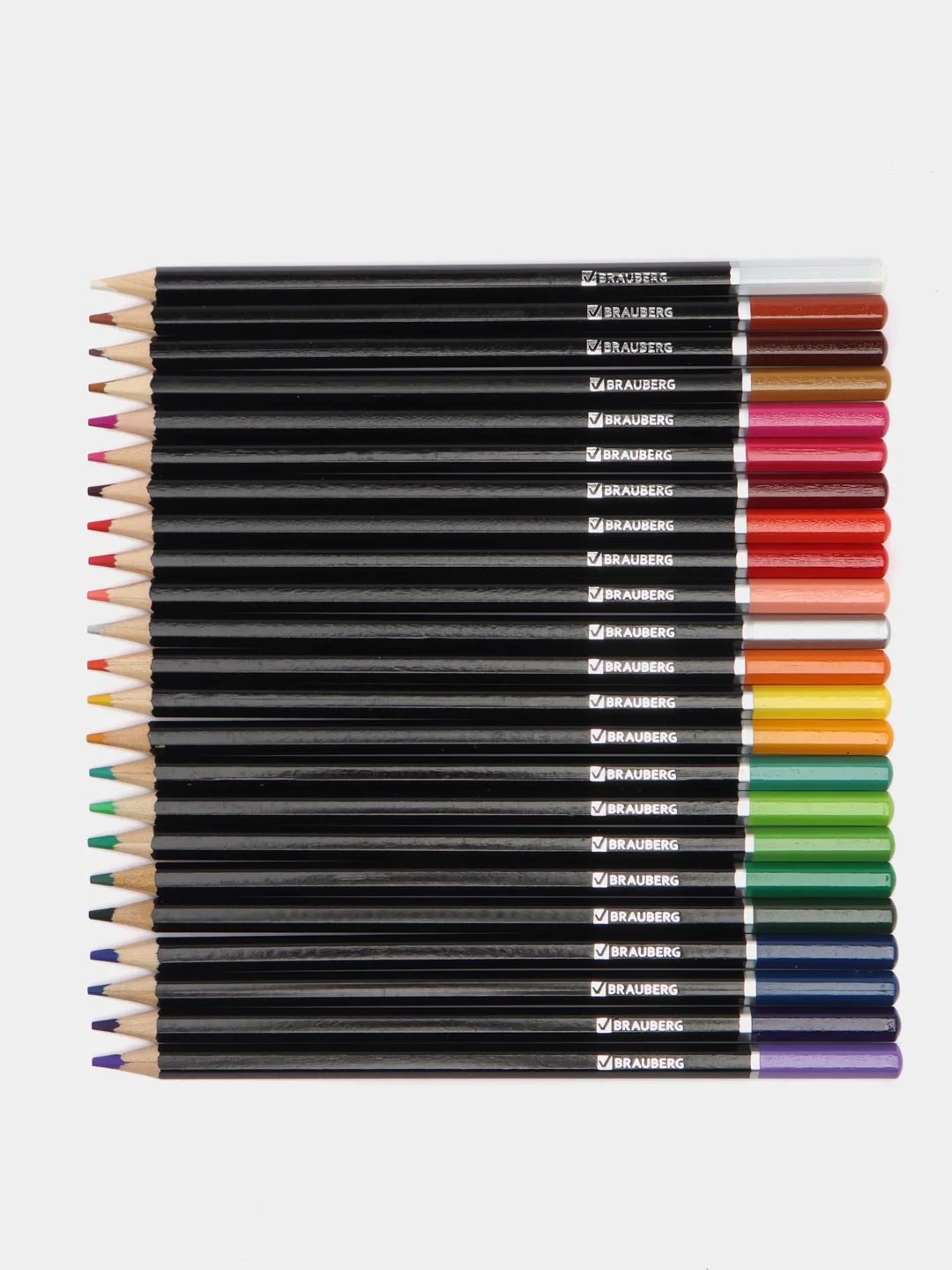 Карандаши цветные BRAUBERG "Artist line", 24 цв., черный корпус, заточенные