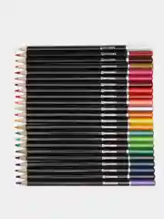 Карандаши цветные BRAUBERG "Artist line", 24 цв., черный корпус, заточенные
