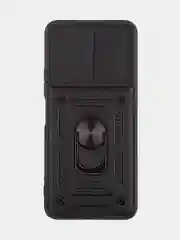 Черный чехол для Tecno Spark 9 Pro, 9T противоударный КАРТОФАН, пластиковый, с магнитом и кольцом