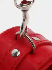 Алый наручники, искусственная кожа, мех