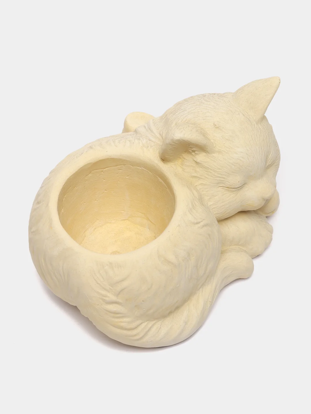 Розовый сувенир, кашпо, подсвечник, фигурка кошки, кот , гипс