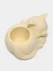 Розовый сувенир, кашпо, подсвечник, фигурка кошки, кот , гипс