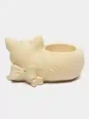 Розовый сувенир, кашпо, подсвечник, фигурка кошки, кот , гипс