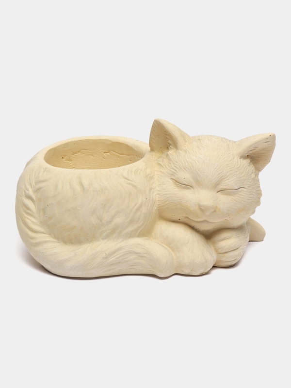 Сувенир, кашпо, подсвечник, фигурка кошки, кот , гипс