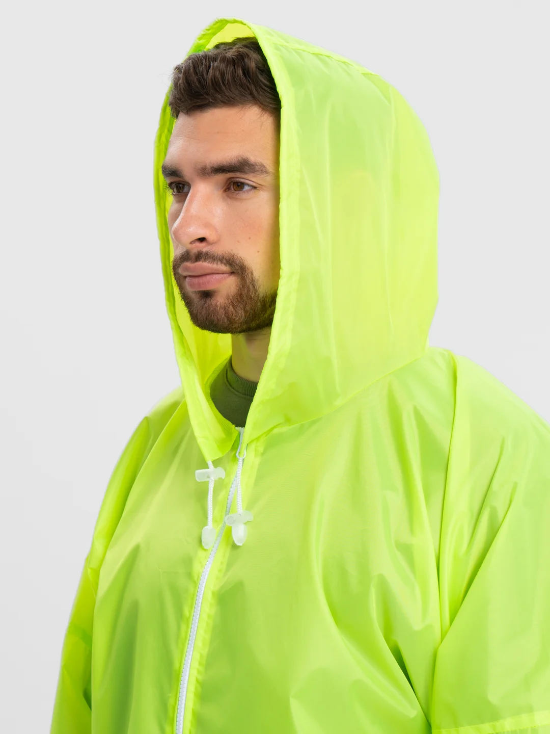 Салатовый дождевик мужской, женский, унисекс, Rainman Zip, желтый неон