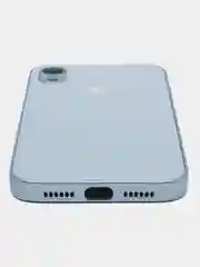 Небесно-голубой чехол силиконовый для iPhone 7 / 8 / 11 / 12 / 13 / 14 / Plus / Pro Max, со стеклянной панелью
