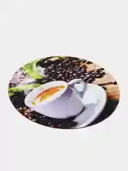 Бежевый коврик для мыши, круглый, прорезиненный