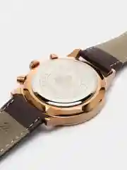Белый мужские наручные часы Dedima D-159, с кожаным ремешком и хронографом