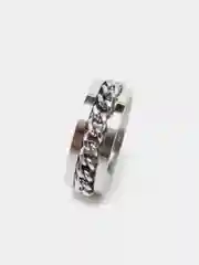 Серебряный кольцо-антистресс с цепочкой