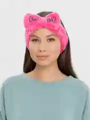 Тёмно-розовый косметическая повязка на голову OMG / повязка бант/ повязка плюшевая / повязка впитывающая
