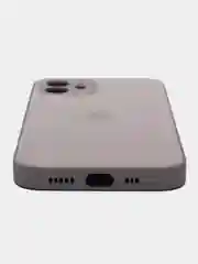 Бежевый меланж чехол силиконовый для iPhone 12, со стеклянной панелью