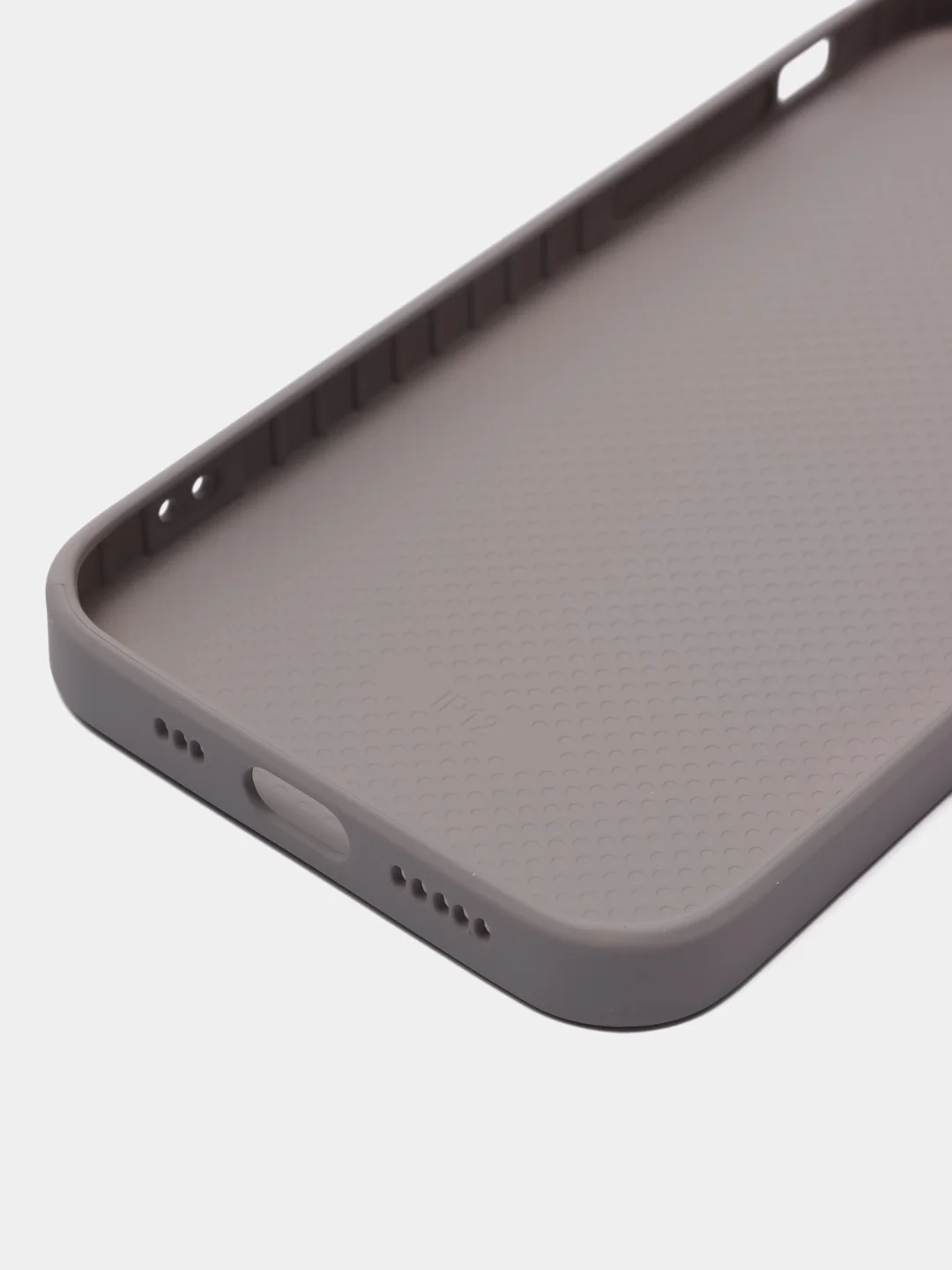 Бежевый меланж чехол силиконовый для iPhone 12, со стеклянной панелью