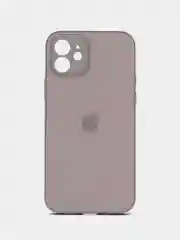 Бежевый меланж чехол силиконовый для iPhone 12, со стеклянной панелью