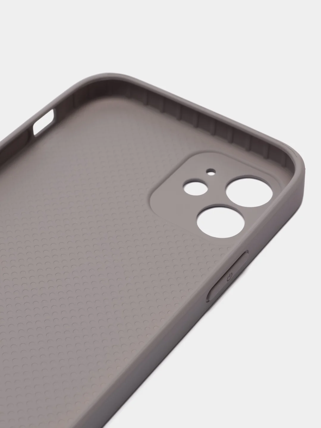 Бежевый меланж чехол силиконовый для iPhone 12, со стеклянной панелью