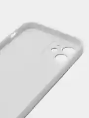 Белый чехол силиконовый для iPhone 12, со стеклянной панелью