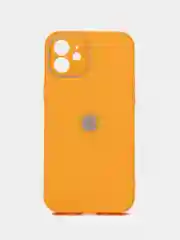 Горчичный чехол силиконовый для iPhone 12, со стеклянной панелью