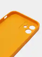Горчичный чехол силиконовый для iPhone 12, со стеклянной панелью