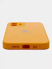 Горчичный чехол силиконовый для iPhone 12, со стеклянной панелью
