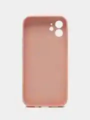 Кремовый чехол силиконовый для iPhone 12, со стеклянной панелью