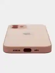 Кремовый чехол силиконовый для iPhone 12, со стеклянной панелью