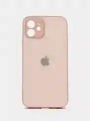 Кремовый чехол силиконовый для iPhone 12, со стеклянной панелью