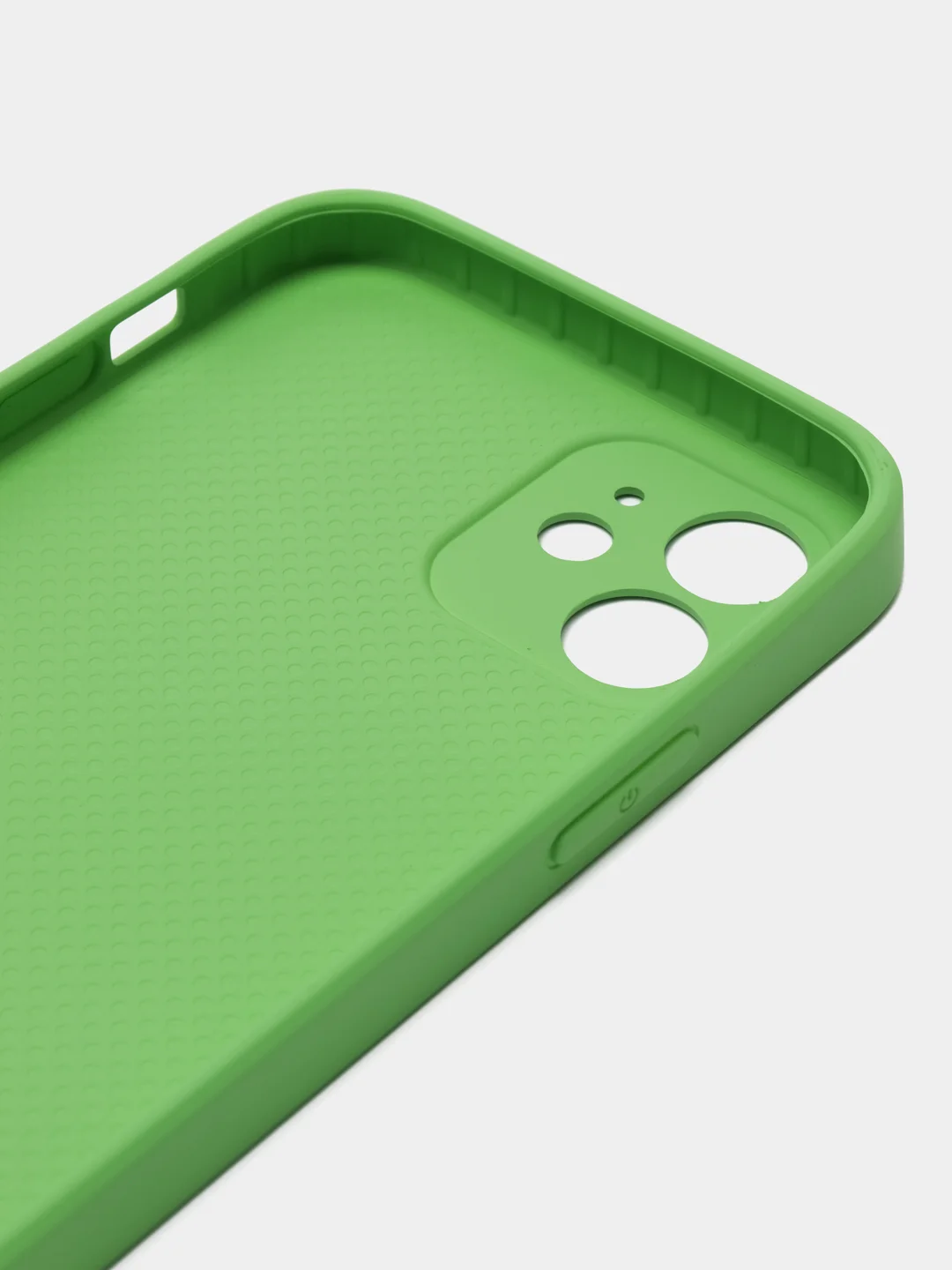 Салатовый чехол силиконовый для iPhone 12, со стеклянной панелью