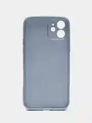 Светло-синий чехол силиконовый для iPhone 12, со стеклянной панелью