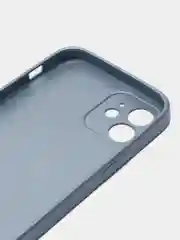 Светло-синий чехол силиконовый для iPhone 12, со стеклянной панелью