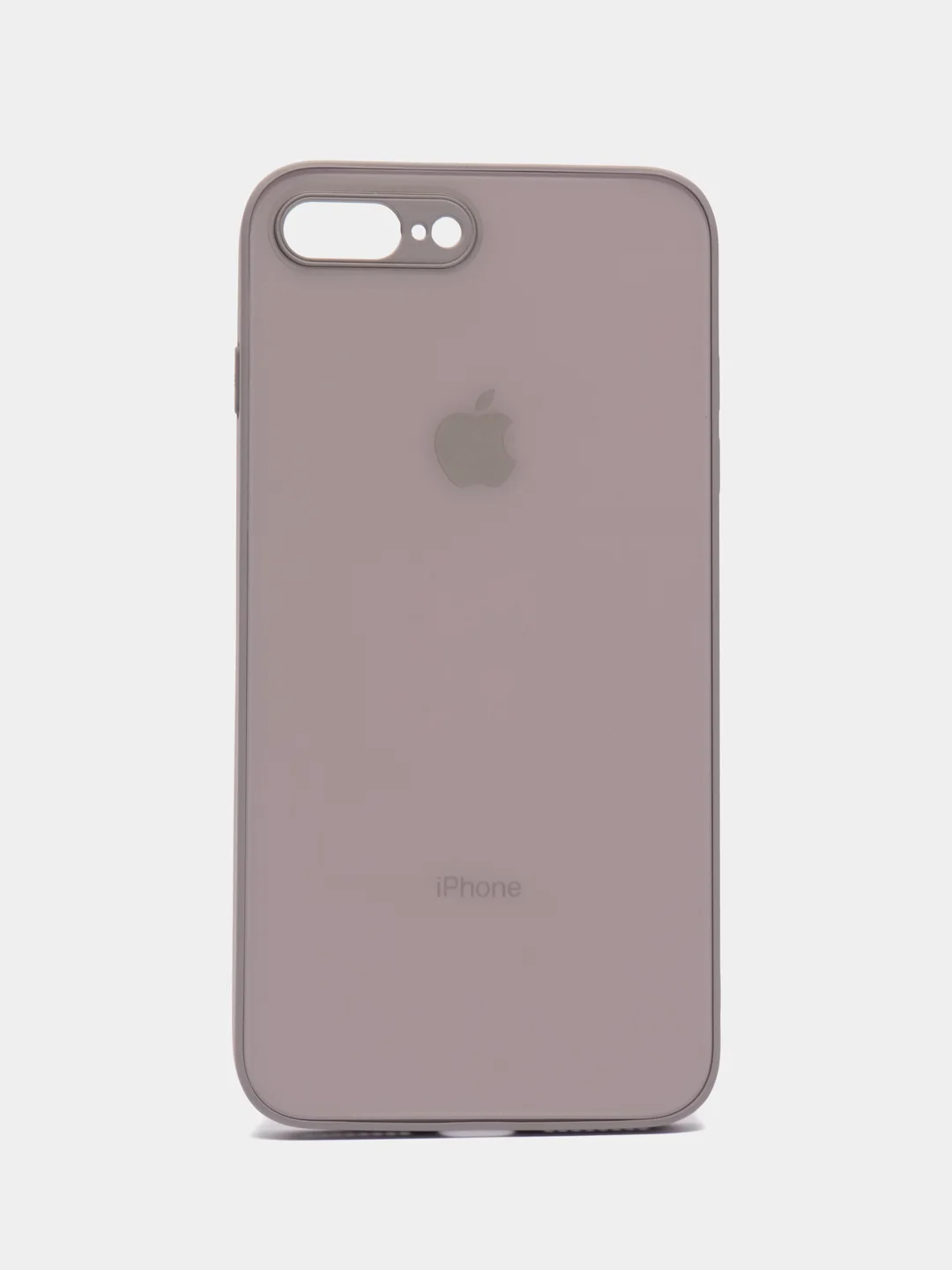 Бежевый меланж чехол силиконовый для iPhone 7 / 8 / 11 / 12 / 13 / 14 / Plus / Pro Max, со стеклянной панелью