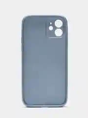 Синий силиконовый чехол для iPhone 12, со стеклянной панелью