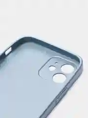 Синий силиконовый чехол для iPhone 12, со стеклянной панелью