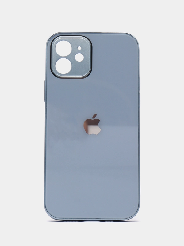 Силиконовый чехол для iPhone 12, со стеклянной панелью
