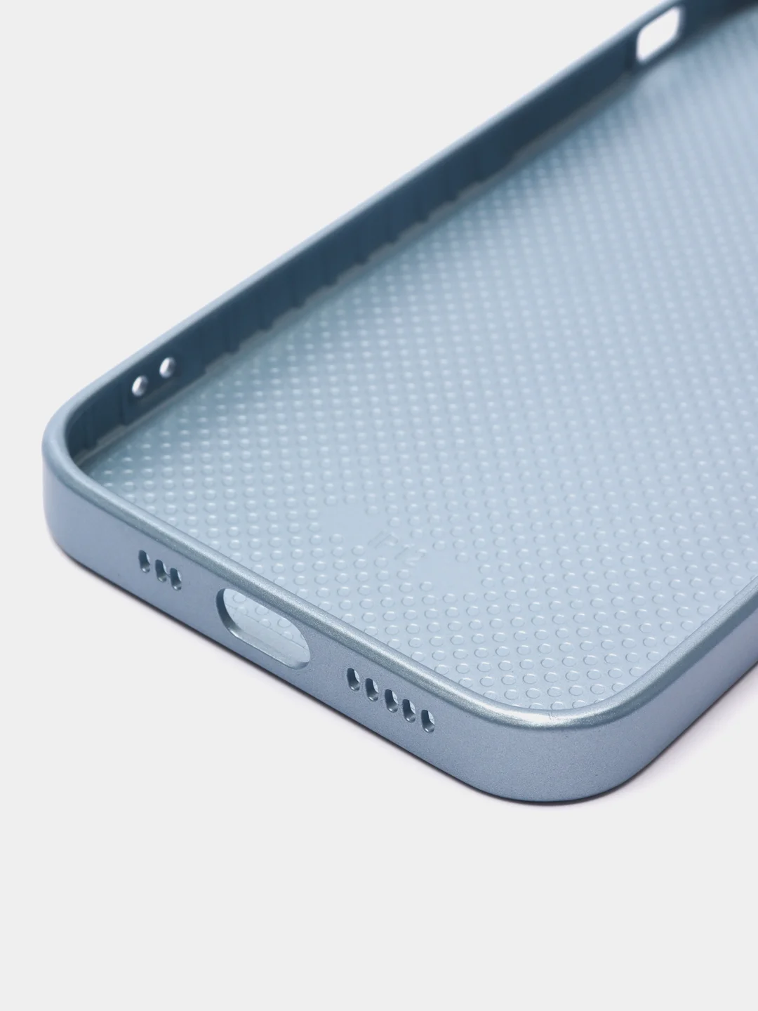 Синий силиконовый чехол для iPhone 12, со стеклянной панелью