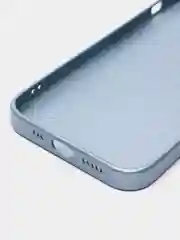 Синий силиконовый чехол для iPhone 12, со стеклянной панелью