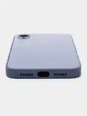 Небесно-голубой чехол силиконовый для iPhone 7 / 8 / 11 / 12 / 13 / 14 / Plus / Pro Max, со стеклянной панелью