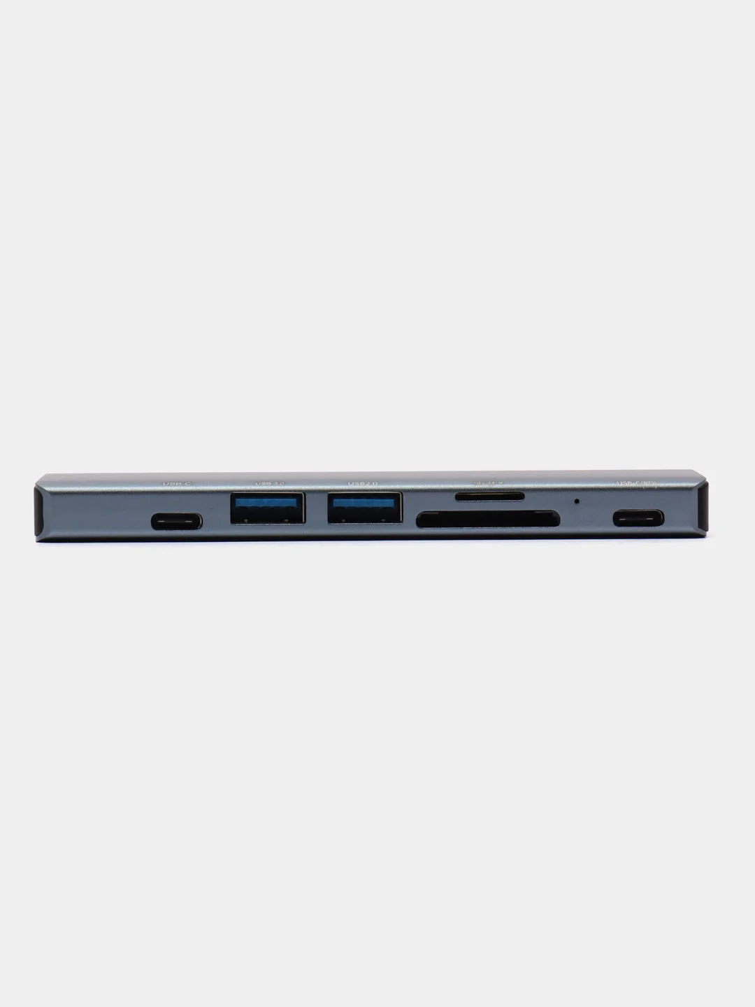 Тёмно-серый хаб USB-C для MacBook, 7 в 1: USB 3.0, Type-C, TF/SD Card Reader, 2 вида
