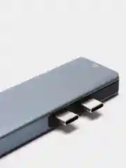 Тёмно-серый хаб USB-C для MacBook, 7 в 1: USB 3.0, Type-C, TF/SD Card Reader, 2 вида