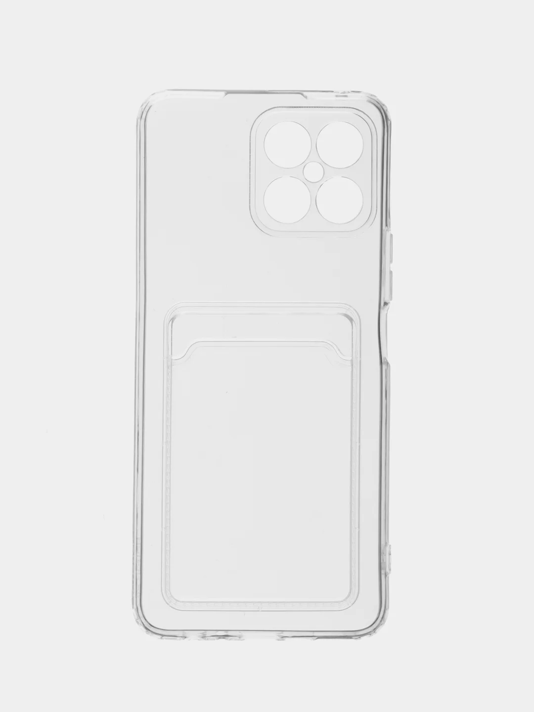 Ударопрочный прозрачный чехол с карманом для карт на Huawei Honor P Smart Z, 9X, X8