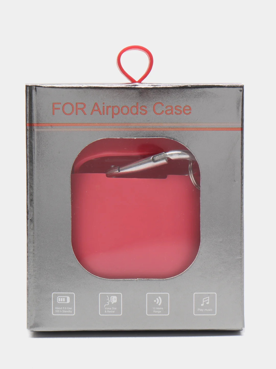Силиконовый чехол для Airpods с карабином