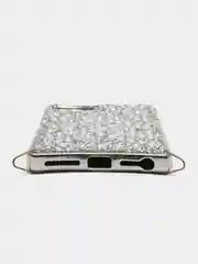 Светло-коричневый чехол с цепочкой iPhone 6 / 7 / 8 / Se 2020 / 6 Plus / 7 Plus / 8 Plus стразы, жемчуг