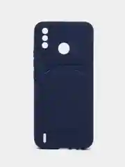 Темно-синий чехол с отделением для пластиковой карточки TECNO SPARK 6 GO / SPARK GO 2021