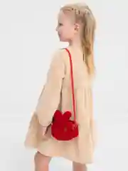 Красный сумка детская "Зайка", плюшевая
