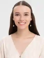 Золотой серьги подвески с жемчугом