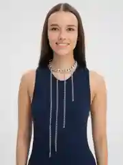 Серебряный чокер на шею с цепями/ Женская цепь на шею
