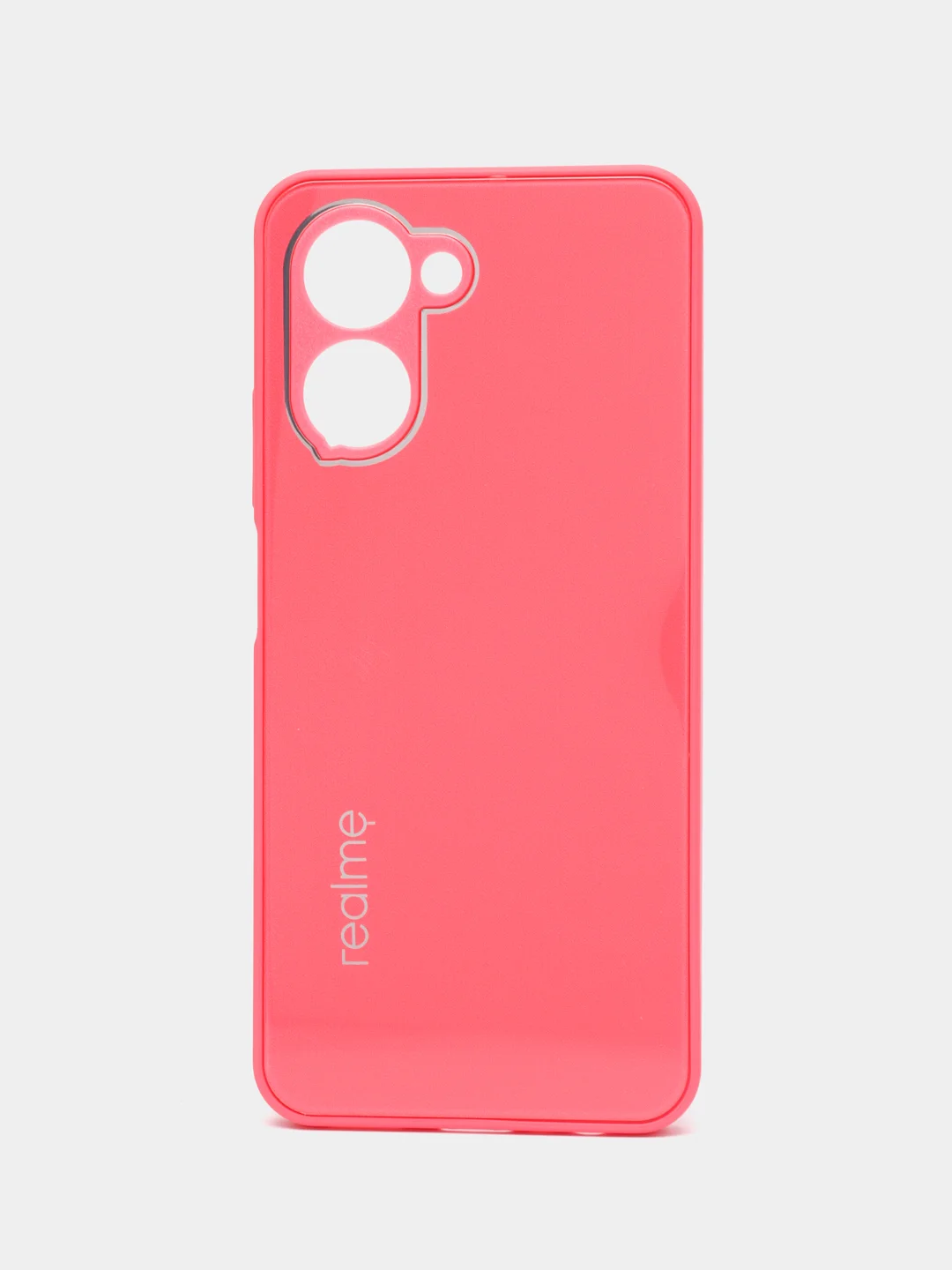 Тёмно-розовый чехол для Realme C33, Реалми С33, пластиковый, глянцевый, под стекло